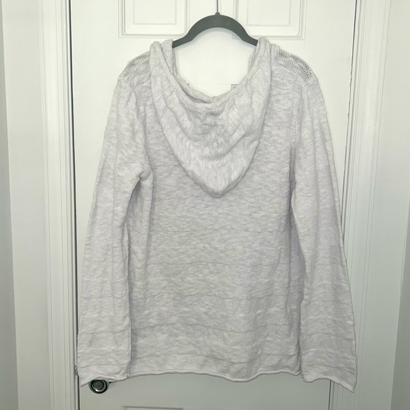 Faded Glory Cotton Hoodie Pullover Sweatshirt Drug Rug woven textured sweater - Picture 2 of 8